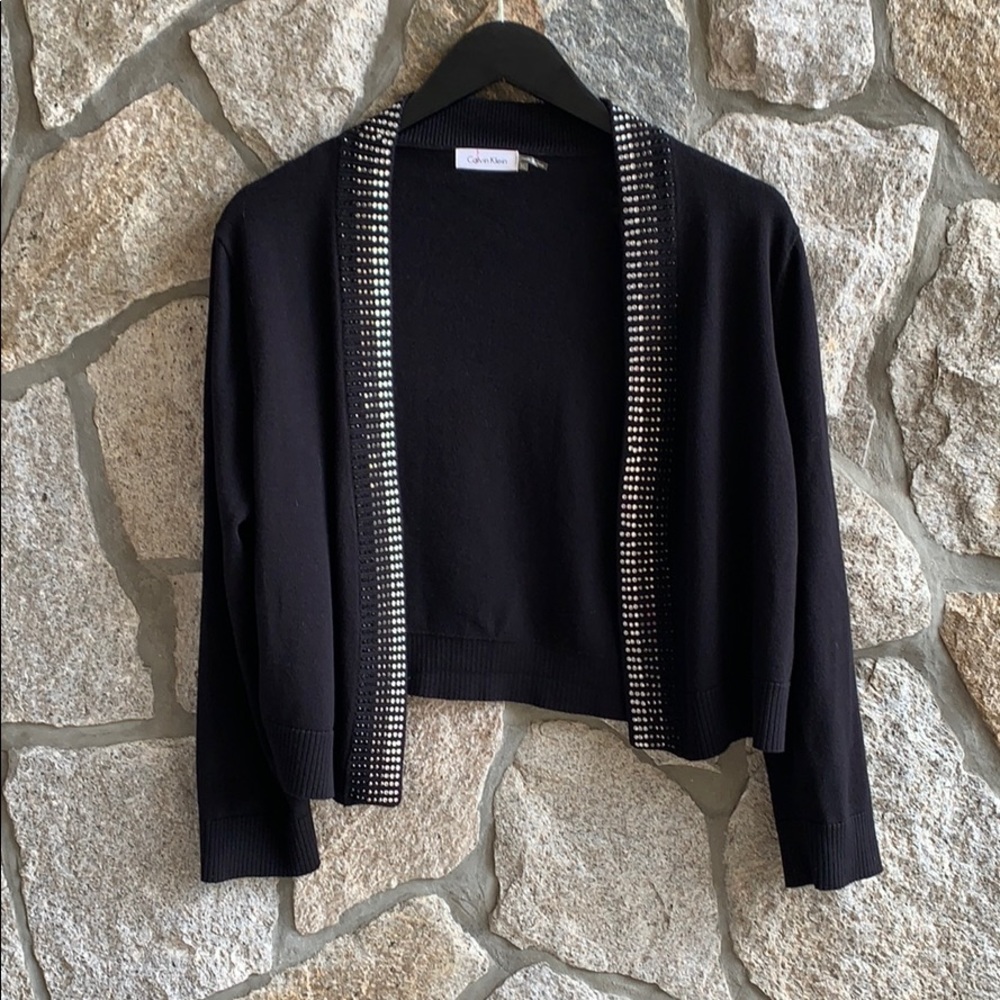 Calvin Klein Embellished Sweater Jacket